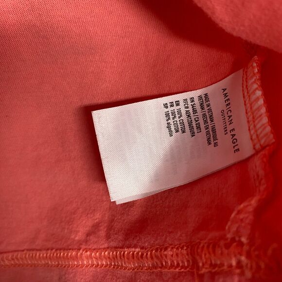 American Eagle Shirt Mens Extra Small Pink Tee Crew Neck Pocket Standard Cotton - Picture 6 of 8